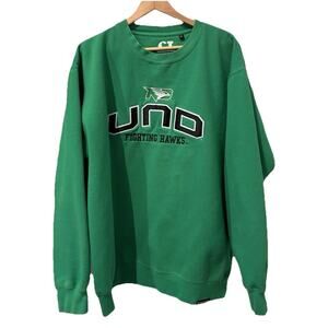 North Dakota Fighting Hawks UND CI Sport Green Crewneck Sweatshirt-XL-Y2K